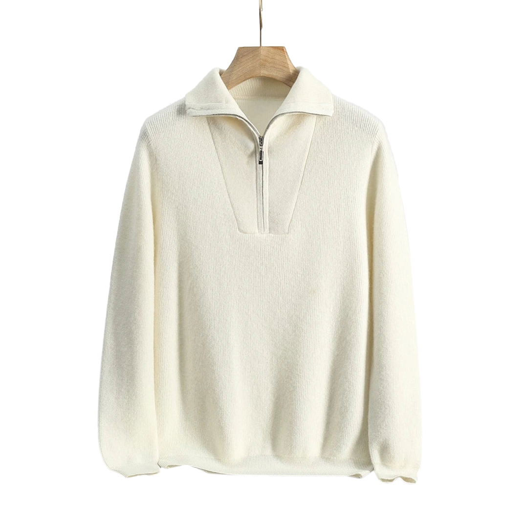 100% Cashmere Half Zip Sweater