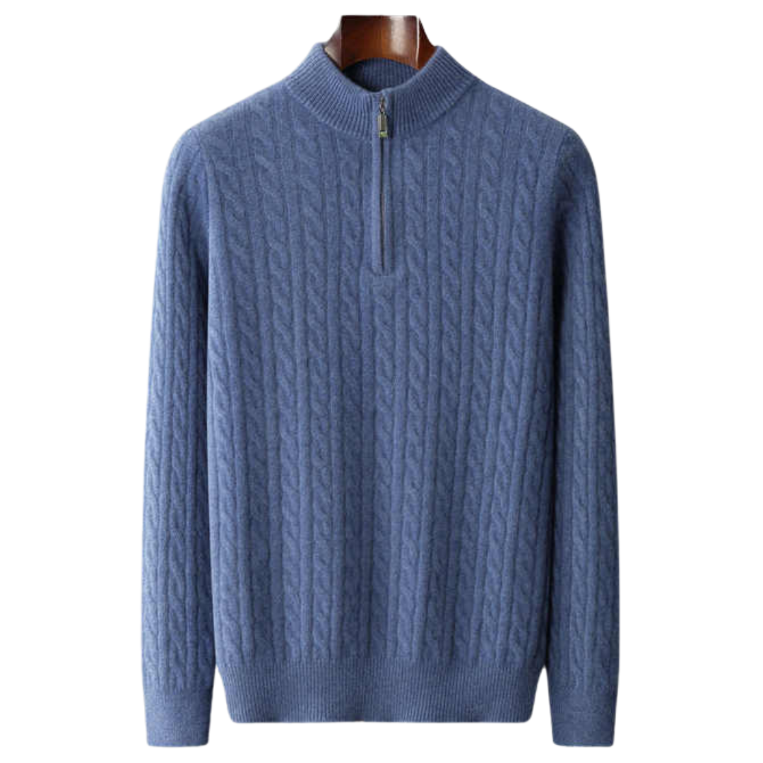 100% TheighT Cashmere Woven Half Zip