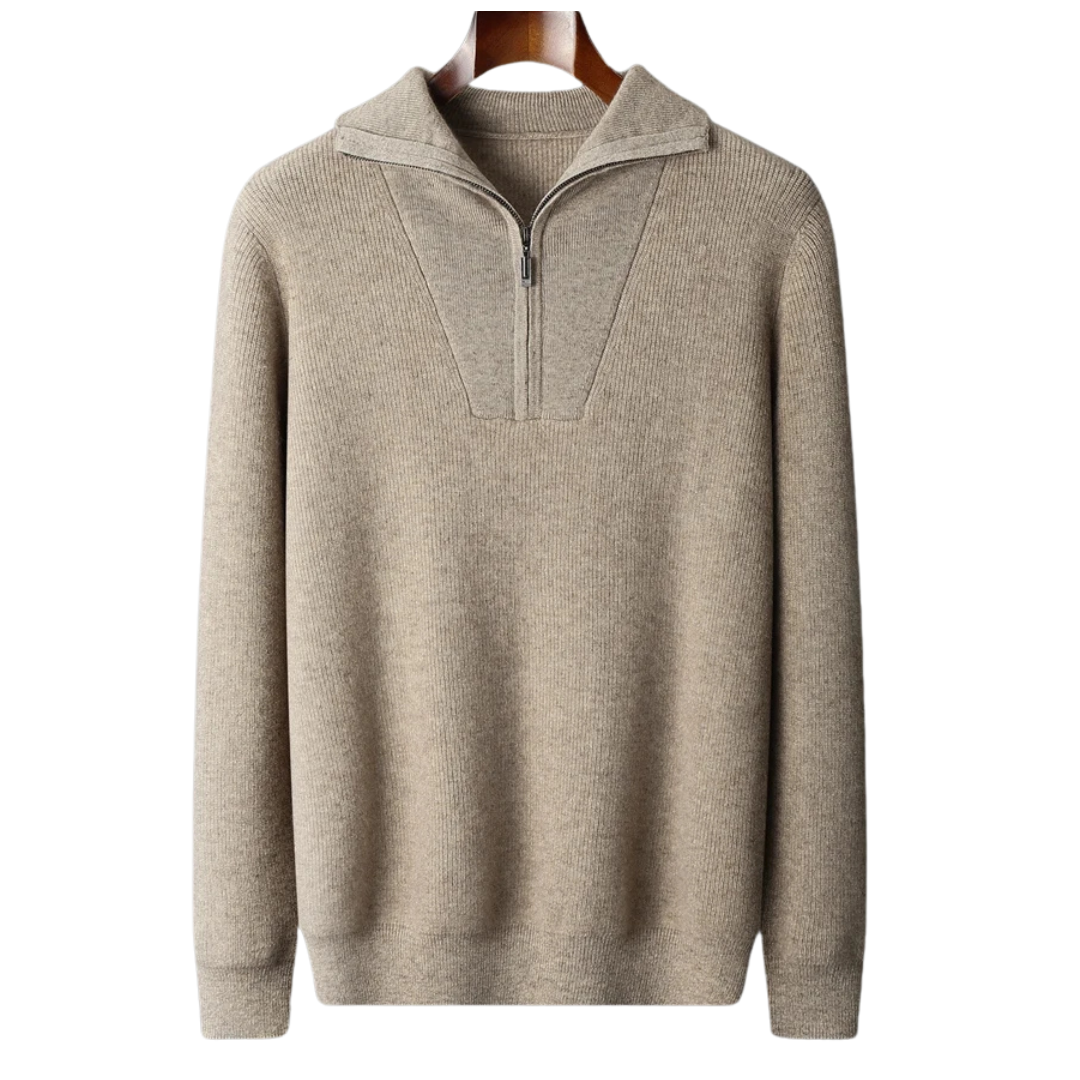100% Cashmere Half Zip Sweater