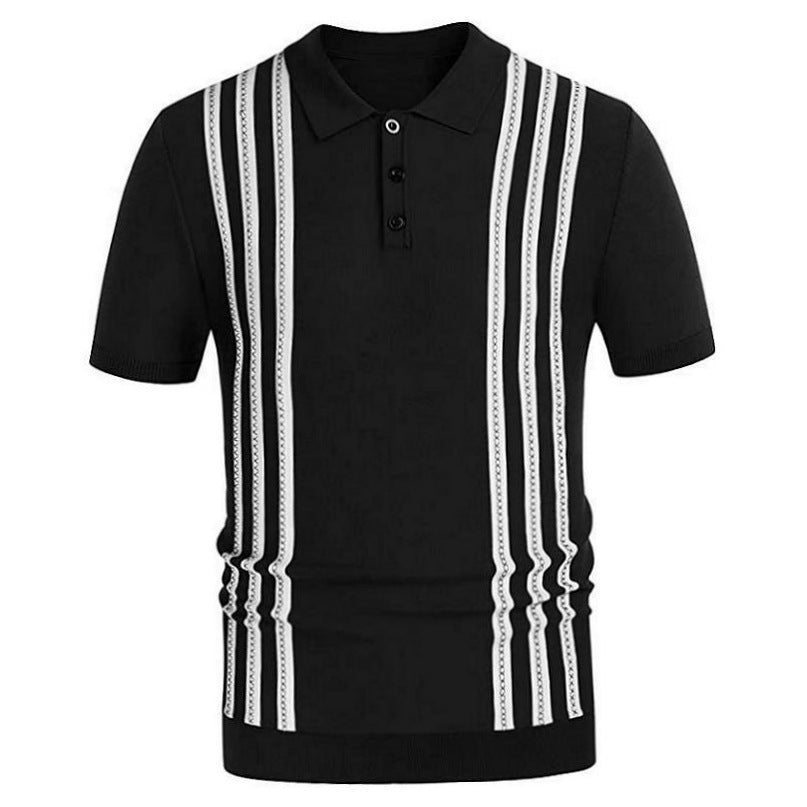 Kyoto - Theight Striped Casual Polo