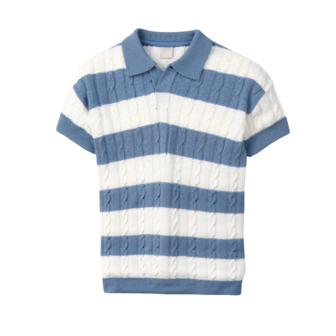 TheighT 白色条纹 Polo 衫
