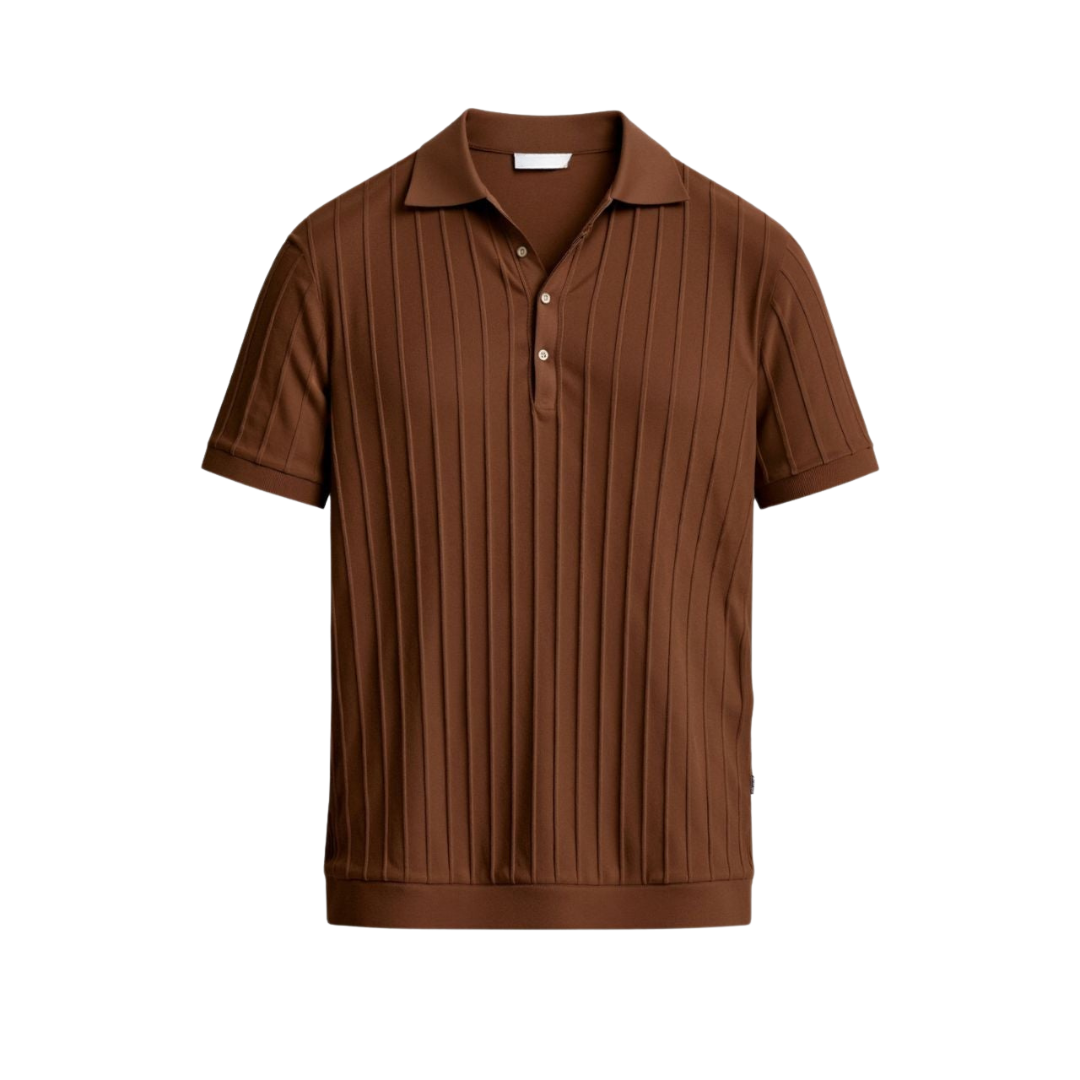 TheighT 竖条纹纽扣 Polo 衫