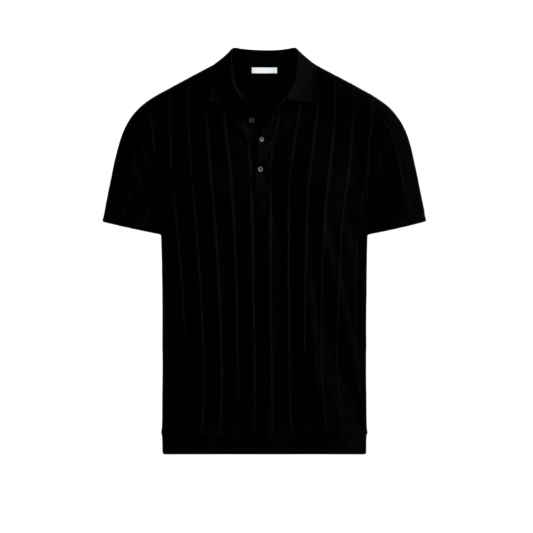 TheighT 竖条纹纽扣 Polo 衫