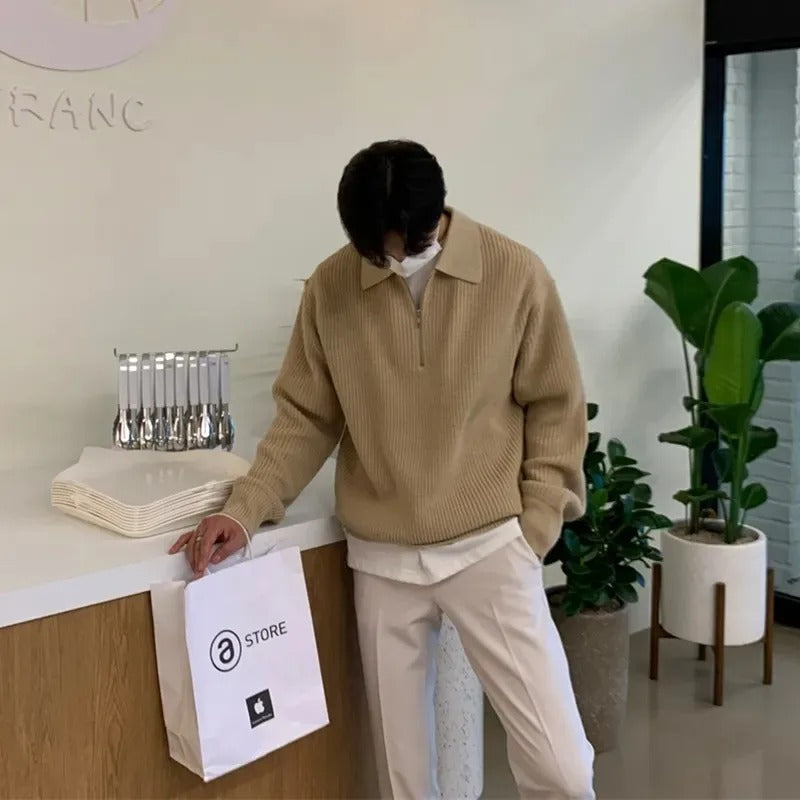 复古针织套衫