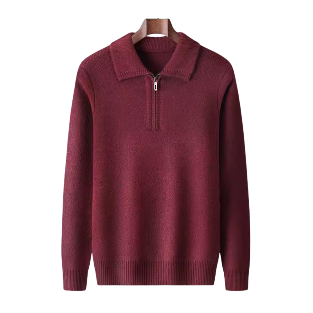 100% TheighT Cashmere Quater Zip Sweater