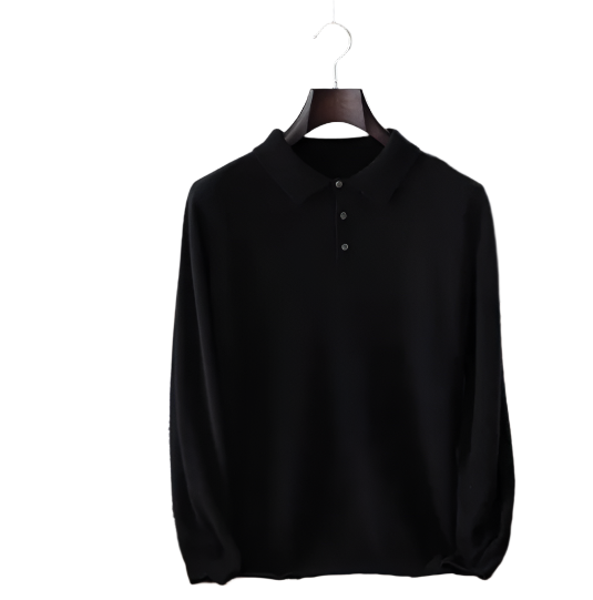复古纯色羊绒 Polo 衫