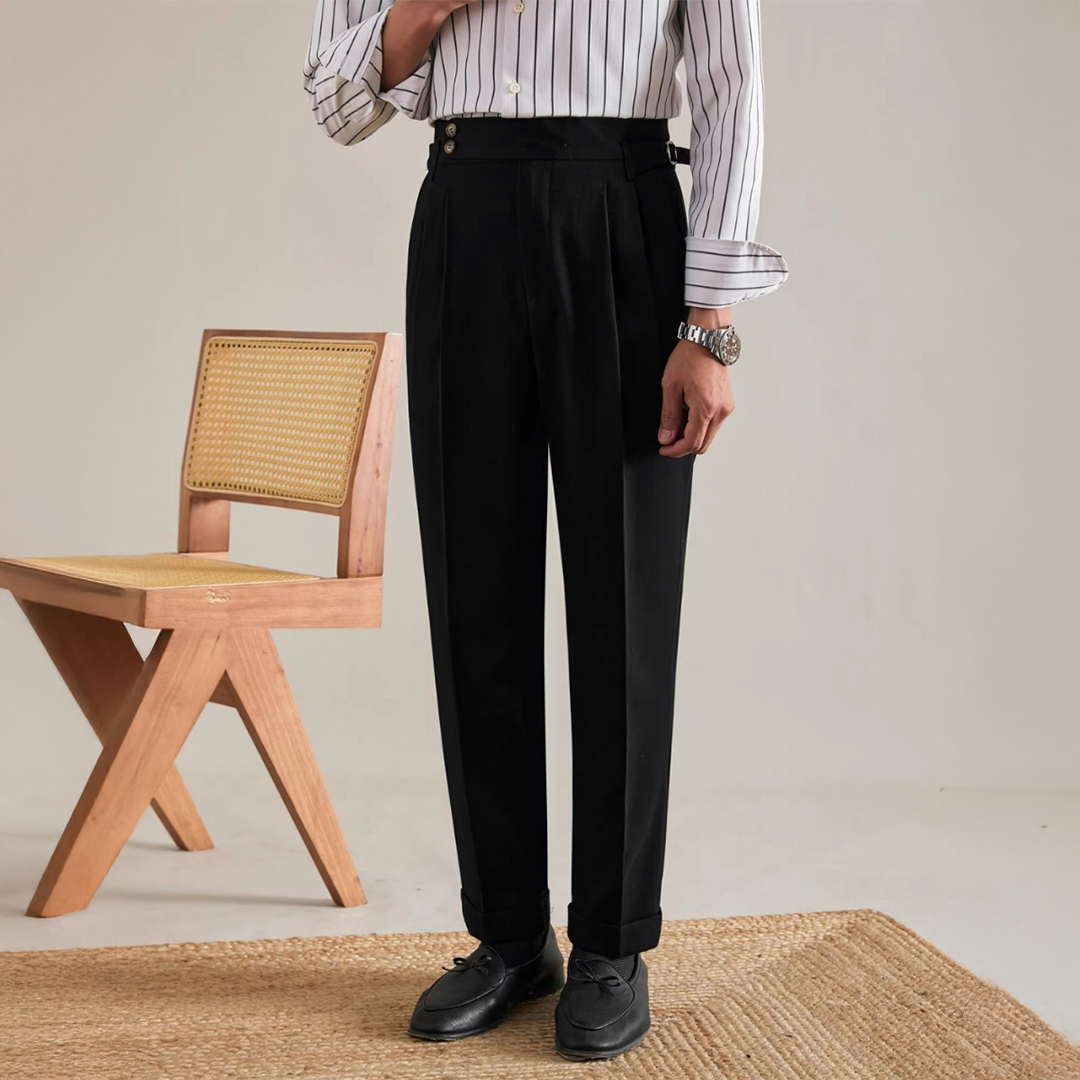 ビジネスカジュアルパンツ - ストレートフィット、ノーアイロン