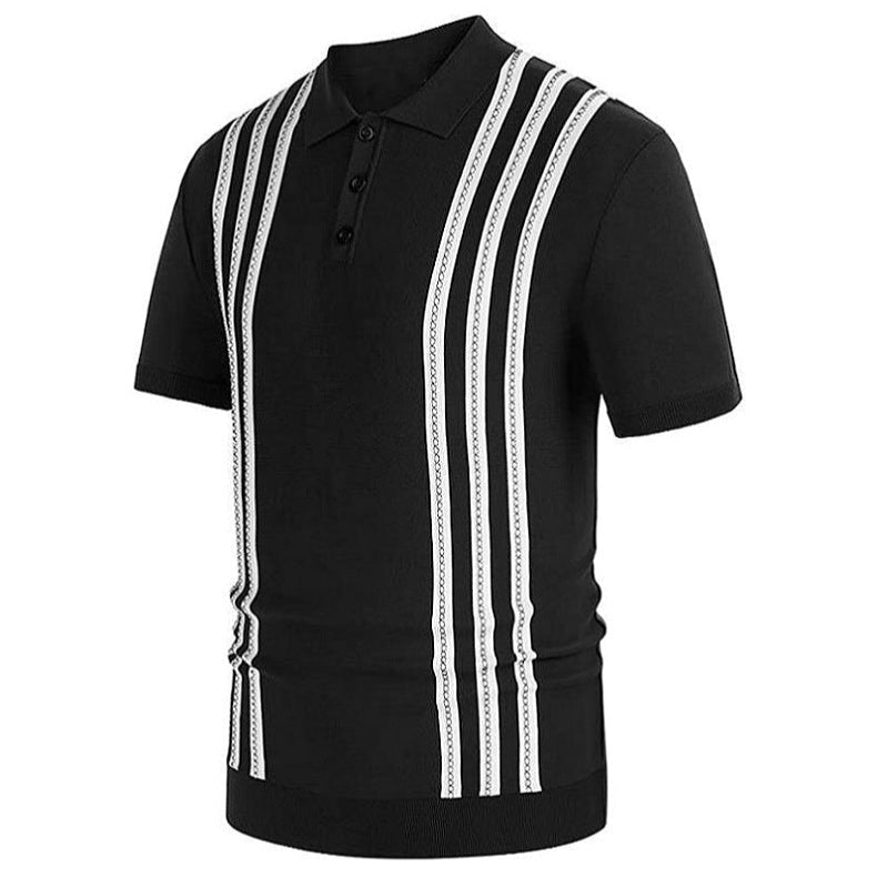 Kyoto - Theight Striped Casual Polo