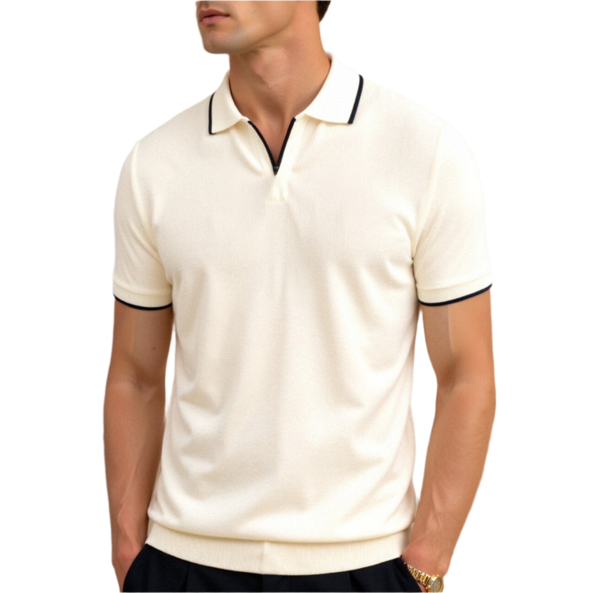 TheighT Contrast Slim Fitted Polo