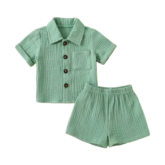 VISgogo 0～3歳 男の子 女の子 服 セット 幼児 新生児 半袖 Tシャツ ショートパンツ 夏 無地 カジュアル キッズ