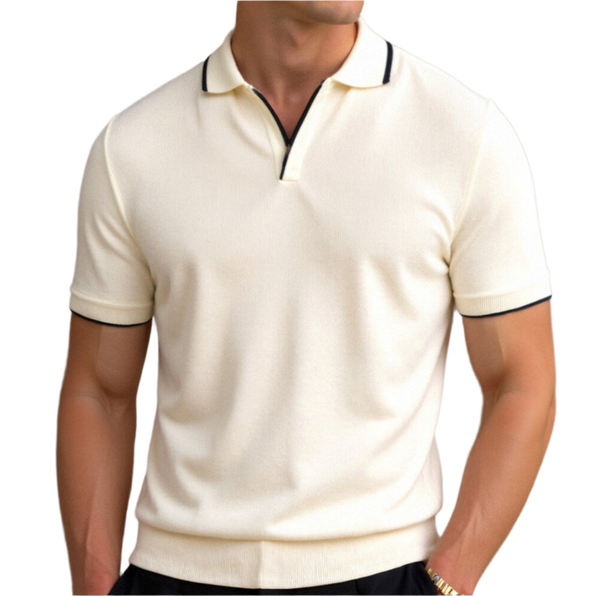 TheighT Contrast Slim Fitted Polo