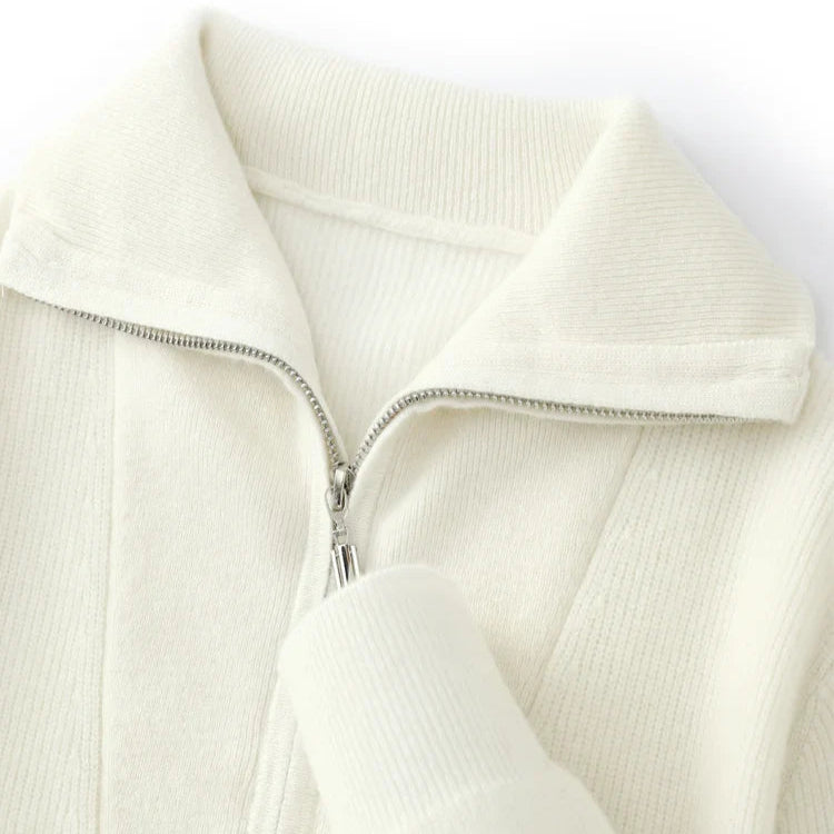 100% Cashmere  Half  Zip  Sweater