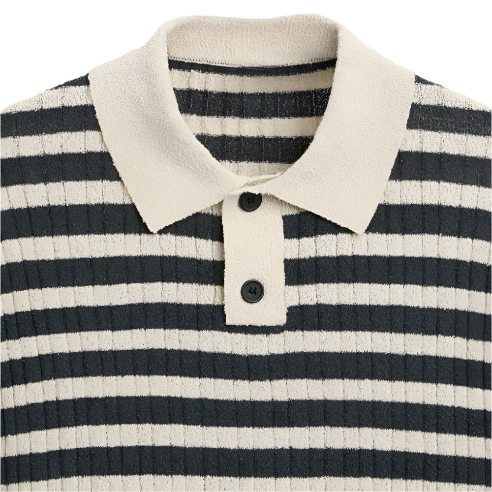 TheighT Knitted Striped Polo