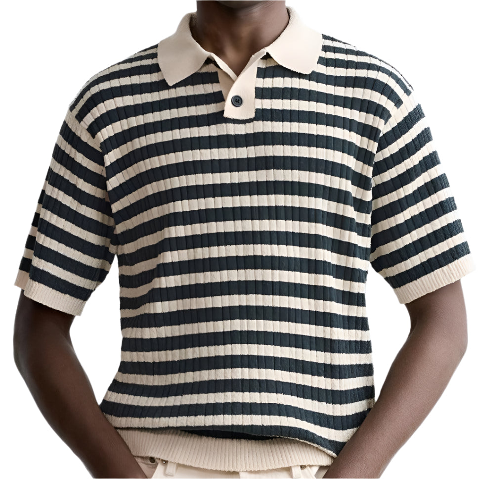 TheighT Knitted Striped Polo