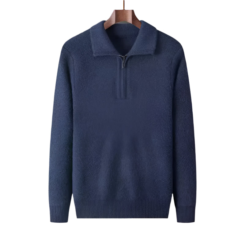 100% TheighT Cashmere Quater Zip  Sweater