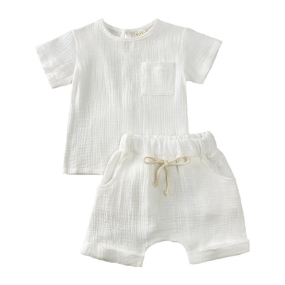 キッズ 2025 夏 幼児 ベビー服 半袖 伸縮性 ショーツ 通気性 コットンスーツ 0-24ヶ月 幼児 男の子 女の子 無地 衣装