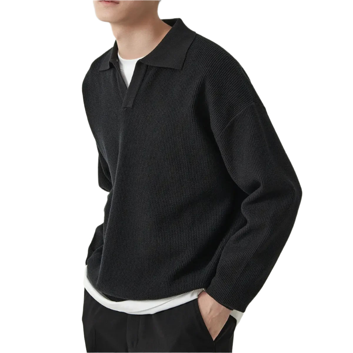 V-Neck Polo Sweater